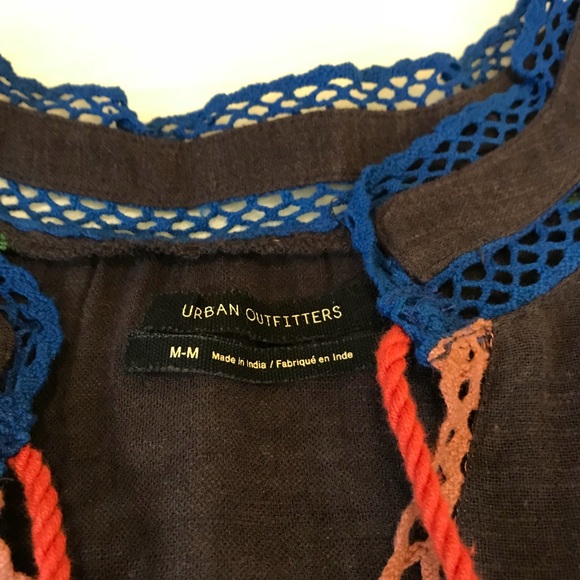 Urban Outfitters Peasant Top Blouse Tassel Medium - Picture 6 of 8